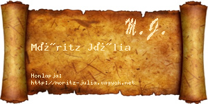 Móritz Júlia névjegykártya